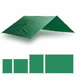 Aqua Quest Guide Camping Tarp - 100% Waterproof Ultralight Ripstop SIL Nylon Backpacking Rain Fly - 10x7 Green
