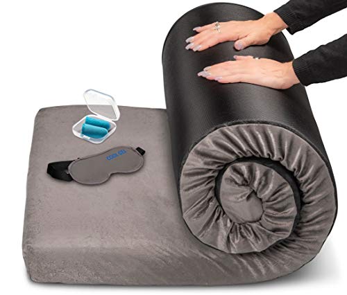 Zermtte ZermÃ¤tte Roll Up Mattress | Ultralight Memory Foam Camping Mattress Sleeping Pad Folding Mat Cot Topper w/Waterproof Cover,