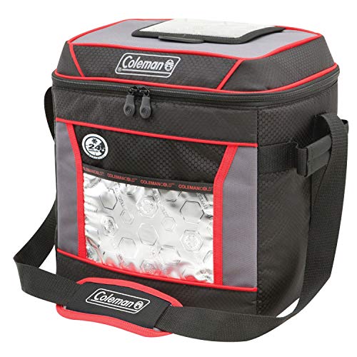 Coleman Soft Cooler Bag | Keeps Ice Up to 24 Hours | 30 Can Cooler, Red
