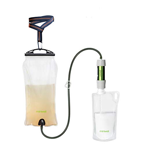 miniwell Gravity Water Filter Straw Ultralight Versatile Hiker Water Filter Optional Accessories. TUV Proven Emergency Kit