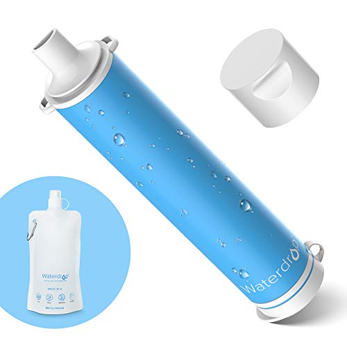 Waterdrop Water Filter Straw, Portable Camping Filtration System, Drinking Water Purifier for Emergency Hiking Travel Backpacking by