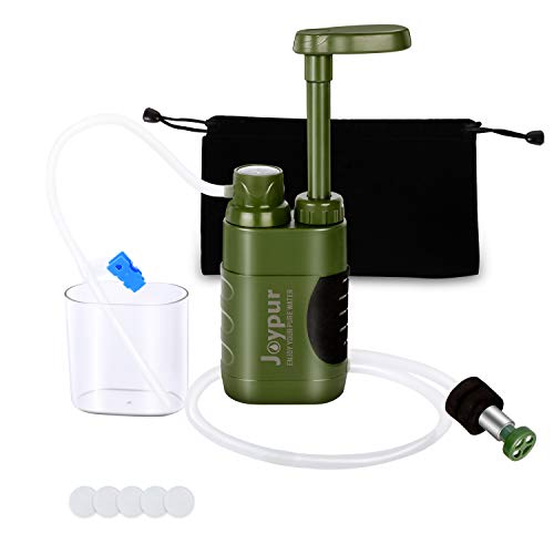 joypur Water Purifier Pump, 0.01 Micron 3-Stage Portable & Outdoor Water Filter for Camping, Hiking, Travel Abroad,