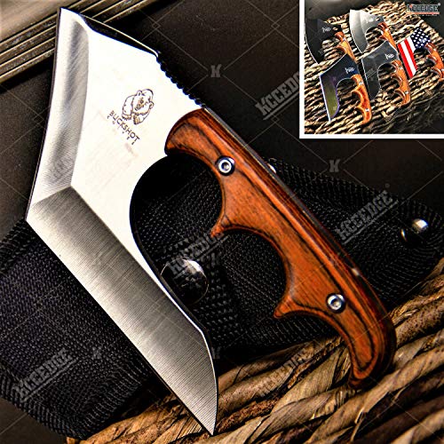 KCCEDGE BEST CUTLERY SOURCE Tactical Knife Hunting Knife Survival Knife Full Tang Hand Axe Fixed Blade Knife American Flag Sharp Edge Camping Accessories