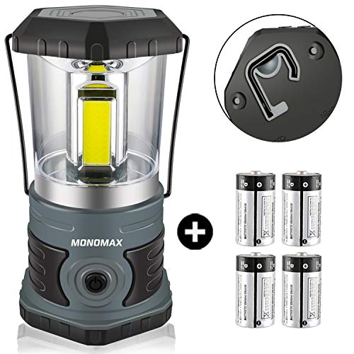 Monomax LED Camping Lantern Battery Powered 1500 Lumen COB Camping Light 4D  Batteries(Included) Perfect for Camp Hiking