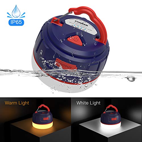 FOGEEK [Upgrade Version] Portable Camping Lantern, Mini Rechargeable Tent Light, Warm Light/White Light,Emergency Light,