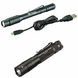 Streamlight Lumen Professional Tactical Flashlight with High/Low/Strobe and Stylus Pro USB Rechargeable Penlight with Holster