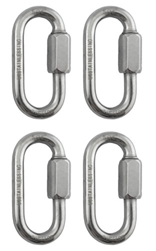 US Stainless 4 Pieces Stainless Steel 316 Quick Link 5/16" (8mm) Marine Grade