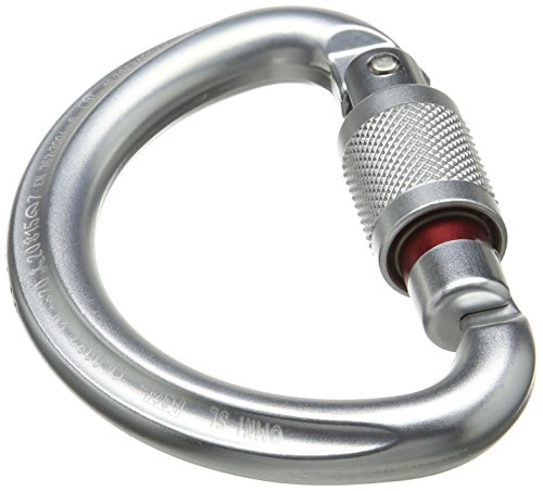 PETZL - Omni, Semi-Circle Carabiner for Climbing Harnesses, Screw Lock