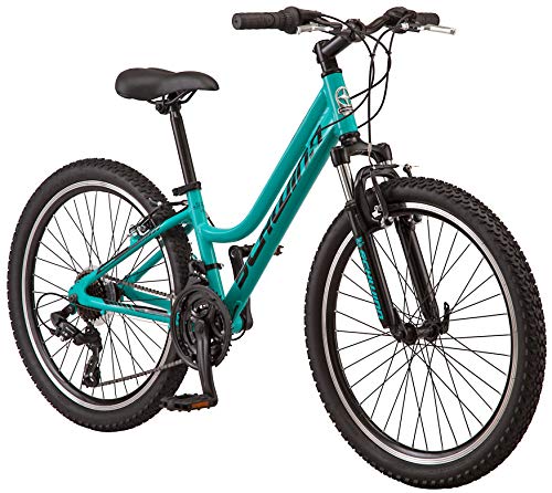Schwinn High Timber AL Youth/Adult Mountain Bike, Aluminum Frame, 24-Inch Wheels, 21-Speed, Teal