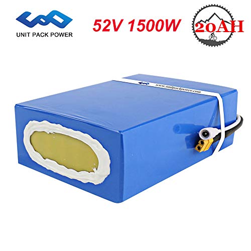 SZ Batteries Unit Pack Power Ebike Battery 52V 20AH with Charger and 40A BMS Protection for Ebike, Go Kart, Scooter 1500W 1200W 1000W 750W