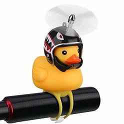 NEKRASH Duck Bike Bell, Rubber Duck Bicycle Accessories with LED Light, Cute Propeller Handlebar Bicycle Horns for Kids
