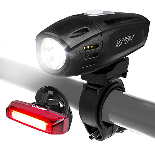 BV Super Bright USB Rechargeable Bike Headlight with Free Taillight|for Kids, Adults, Men, and Women Road Cycling Safety|