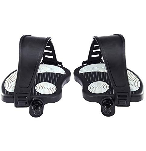 Beyoung Exercise Bike Pedals with Strips - Stationary Recumbent Bike Pedals 9/16" & 1/2" for Indoor Exercycle Bike,Spin