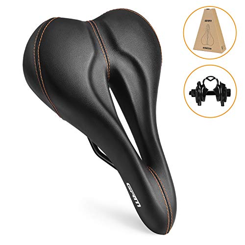Comfort Bike Seat With Hollow Design - Waterproof Padded Saddle For Road & Mountain Bikes