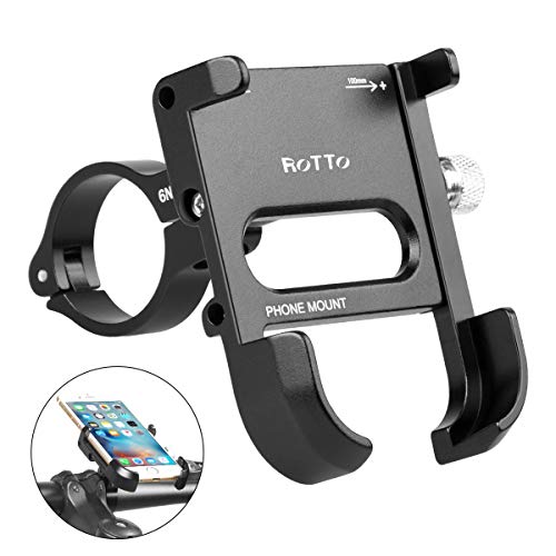 ROTTO Bike Phone Mount Bicycle Motorcycle Cell Phone Holder Aluminum Alloy with 360Â°Rotation Adjustable