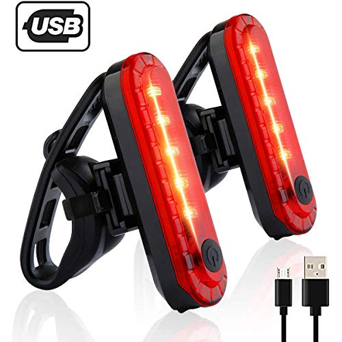 Yuwumin Volcano Eye Rear Bike Tail Light 2 Pack, Ultra Bright USB Rechargeable Bicycle Taillights, Red High Intensity Led Accessories
