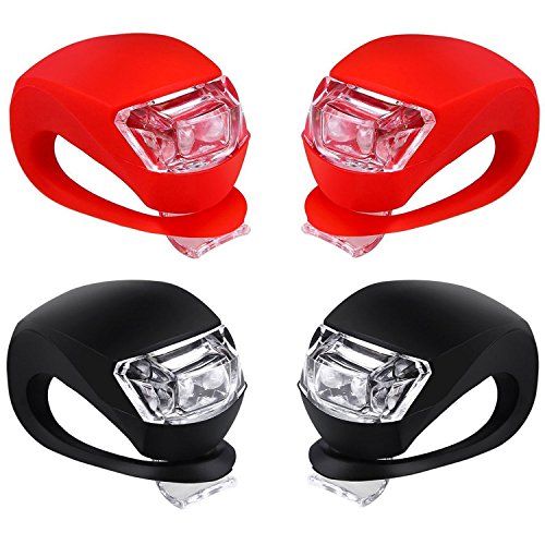 Malker Bicycle Light Front and Rear Silicone LED Bike Light Set - Bike Headlight and Taillight,Waterproof & Safety