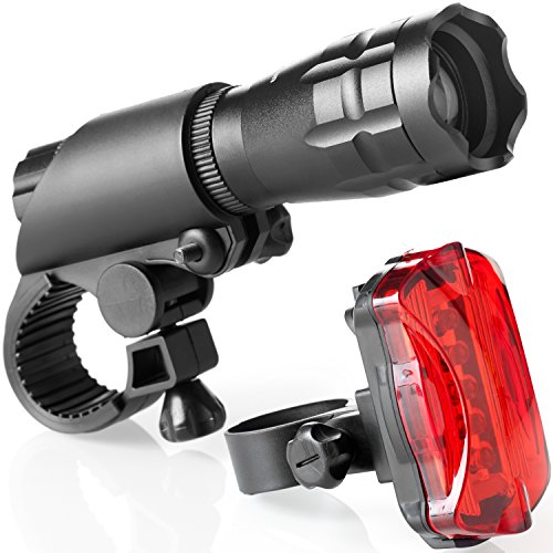 TeamObsidian Bike Light Set - Super Bright LED Lights for Your Bicycle - Easy to Mount Headlight and Taillight with Quick