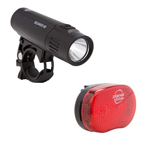 Planet Bike Beamer 80 and Blinky 3 Headlight & Tail Light Set, Fits All Bicycles, Hybrid, Road, MTB, with Quick Release, Long