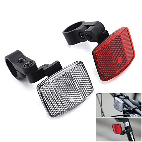 MFC PRO Quality Bike Front&Rear Reflectors Kit for Handlebar and Seatpost (White/Red