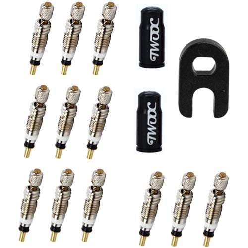 Z&D Valve Presta Valve Core(12 - PACK ) with Valve Core Remover Tool, Alloy Presta Valve Caps | Replacement Tubeless Core kit for