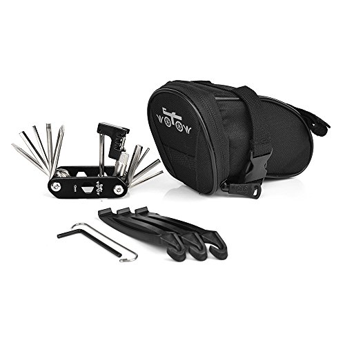 WOTOW Bike Repair Tool Kits Saddle Bag Bicycle Repair Set with Cycling Under Seat Packs 14 in 1 Multi Function Tool Kit Chain