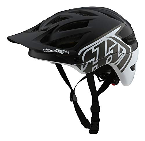 Troy Lee Designs Adult | Trail | All Mountain | Mountain Bike A1 MIPS Classic Helmet (SM, Black/White)