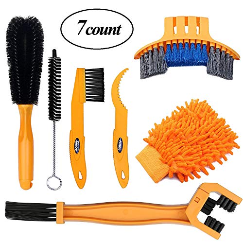 SINGARE 7pcs Bicycle Cleaning Tools Set, Bicycle Clean Brush Kit Suitable for Mountain, Road, City, Hybrid, BMX and Folding