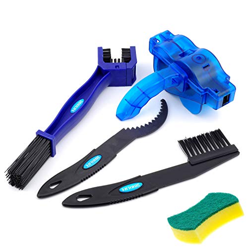 bobilife BOBILIFE Bike & Motorcycle Chain Cleaning Brush - Bicycle Gear Chain  Cleaner Maintenance Tools Kit, 5 Tools (Blue with