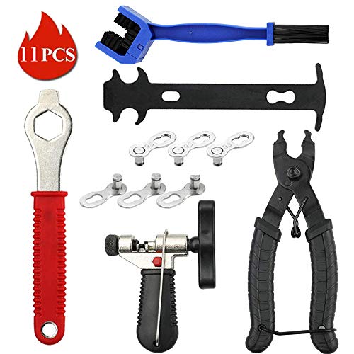 CHIVENIDO Bike Chain Tool Kit, Bicycle Chain Tool with Bike Link Plier, Bicycle Chain Breaker Splitter, Chain Wear Indicator and Chain