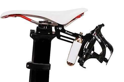 TriSeven Premium Cycling Saddle Cage Holder - Lightweight for Triathlon & MTB, Holds 2 Water Bottles & 2 co2 Cartridges |
