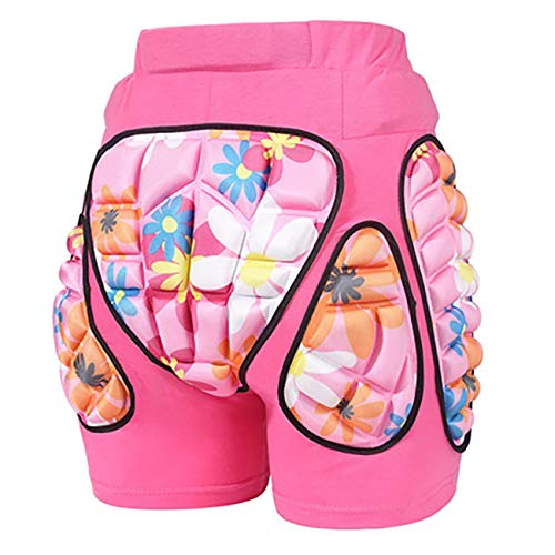 JMsDream 3D Padded Protection Hip EVA Short Pants Protective Gear for Kids & Adults Skating Riding Roller, Pink, X-Small