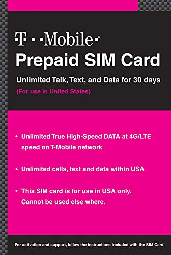 OTW T-Mobile T-Mobile Prepaid SIM Card Unlimited Talk, Text, and Data (UNL Talk, Text, Data 30 Days)