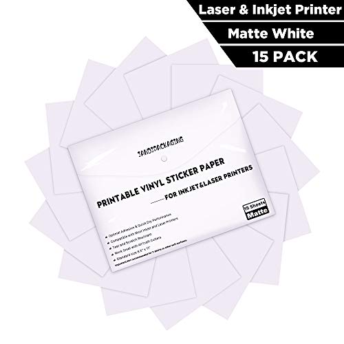 JANDJPACKAGING Printable Vinyl Sticker Paper -Â Waterproof Printable ...