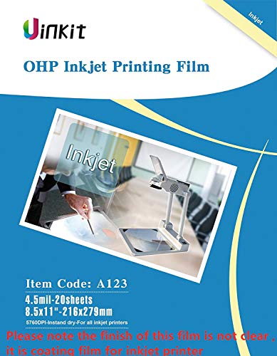 8QYKNKG OHP Film Overhead Projector Film single side coated film - 8.5x11  For Inkjet Printer only Film 20 Sheets Uinkit