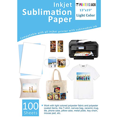 Printers Jack 15WZLMB Sublimation Paper 100 Sheets 13 x 19 for Any Epson  Sawgrass Inkjet Printer with Sublimation Ink for T-shirt, Ceramic, Mouse