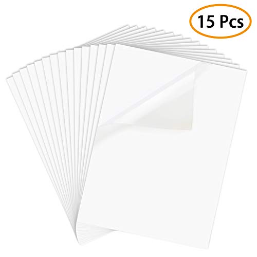 Weliu Printable Vinyl Sticker Paper for Your Inkjet Printer - 8.5 x 11 Inches 15 Sheets translucent Premium Waterproof Sticker