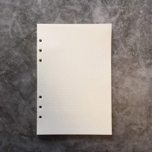 Zelten Dotted Refill Paper for 8.5 inch A5 6-Holes Round Ring Binder Pack of 1