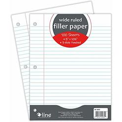 C-Line Filler Paper, Wide Ruled, White, 100 Sheets, Case of 36 (22032-36)