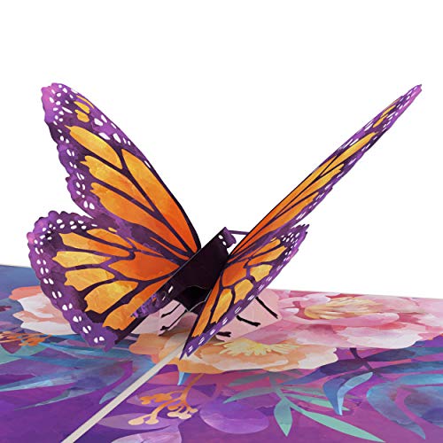 Lovepop Monarch Butterfly Pop Up Card - 3D Card, Birthday Pop Up Card, Spring Card, Nature Card, Mother's Day Pop Up Card,