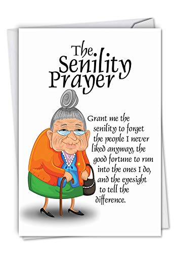 NobleWorks 9046 Senility Prayer Funny Woman Happy Birthday Note - Main Image