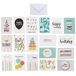 Best Paper Greetings 144 Pack Happy Birthday Cards Bulk with Envelopes, 18 Assorted Designs for Kids, Work, Office, Friends, Fam