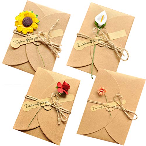 Qubie All Occasion Greeting Card Handmade Flower Card AECIH Thank You Greeting Card Collection Flower Greeting Card 12 Pack
