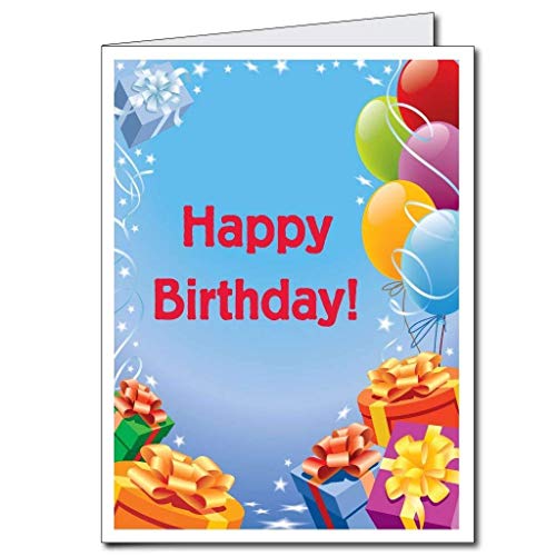 VictoryStore Jumbo Greeting Cards: Giant Birthday Card (Presents and Balloons),  2 Feet by 3 Feet Card with Envelope