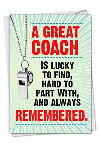 NobleWorks, Memorable Coach - Inspirational Thank You Card for Coaches - Heartfelt School Sports Appreciation and Gratitude