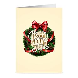 One Jade Lane New Year Cards - One Jade Lane - Happy New Years Cards, 5x7, Heavy Stock, Set of 18 Holiday Cards & Envelopes, Christmas