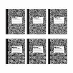 Oxford Composition Notebooks, College Ruled Paper, 9-3/4 x 7-1/2 Inches, 100 Sheets, Black, 6 Pack (63767)