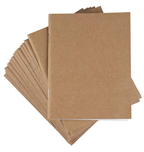 Paper Junkie Kraft Paper Notebook, Blank Lined Journal (4.25 x 5.5 in, 24 Pack)