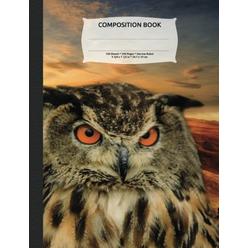 CreateSpace Independent Publishing Platform Wise Owl Sunset Composition Notebook, Narrow Ruled: Lined Student Exercise Book