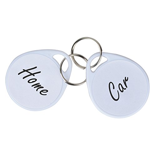 Uniclife 50 Pack Plastic Key Tags with Split Ring Label, White